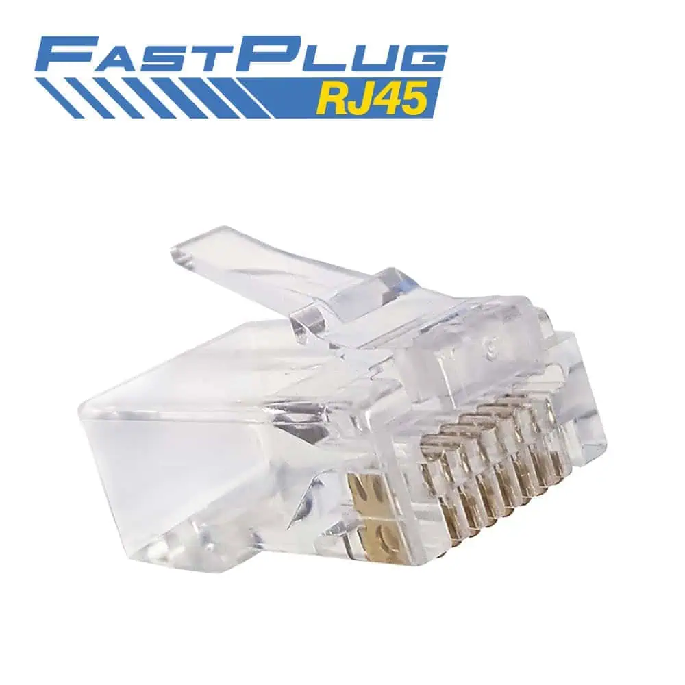 FASTPLUG RJ45™ PASS-THROUGH MODULAR PLUGS, 100PK