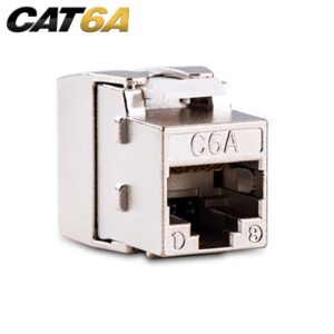 CAT6A SHIELDED 180 DEGREE TOOLESS KEYSTONE JACKS, POE++, SILVER